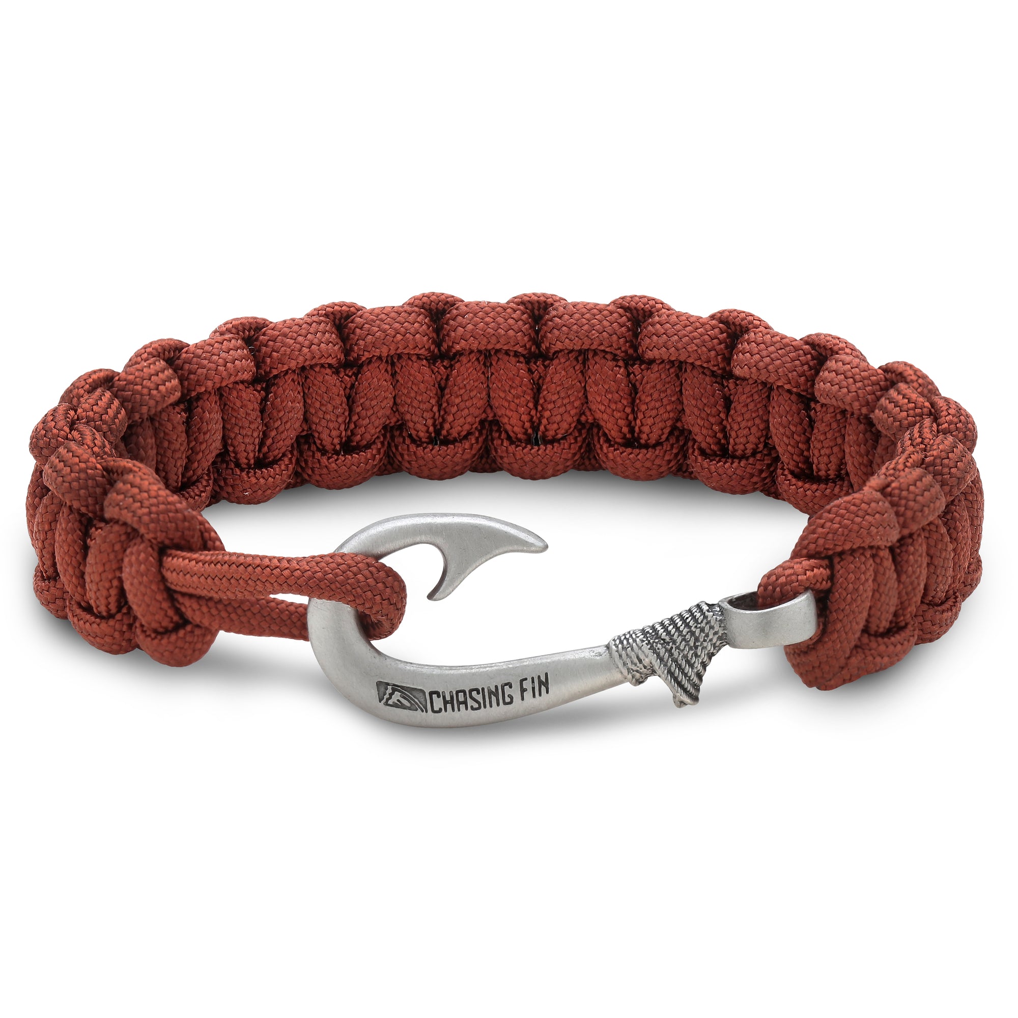  Chasing Fin Paracord Bracelet - Handmade in the U.S.A Tactical  Survival Fish Hook Bracelet for Men and Women (Rust, 7) : Sports & Outdoors