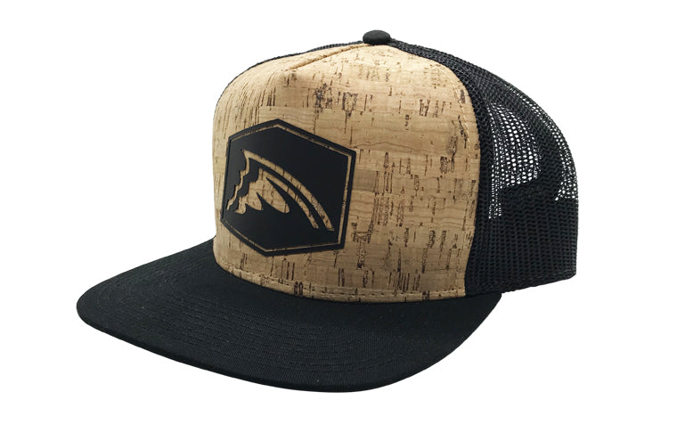 Fin Crest Logo Cork Trucker Cap (Flat Bill)