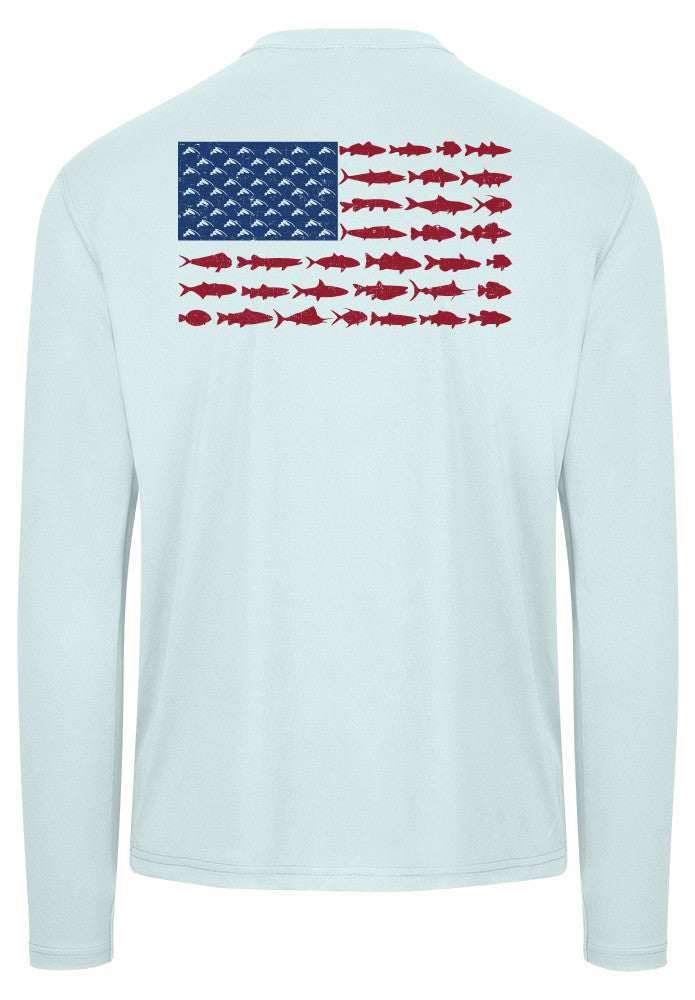Montana Flag 3D Fish Hook UV protection custom long sleeves Fishing shirts  fishing apparel IPHW477