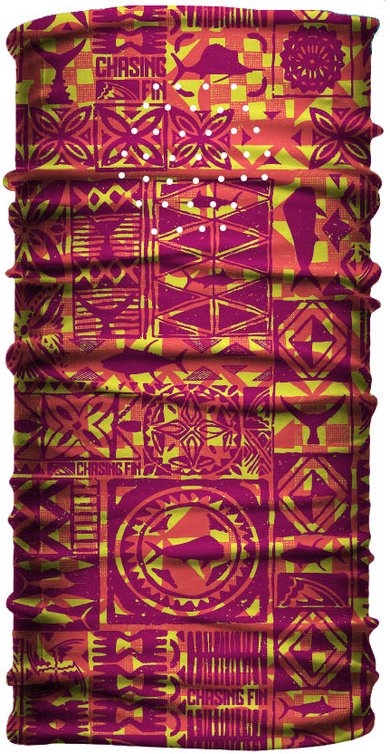 Saltwater Tribal Vented Face Shield (Tropic Sunset)